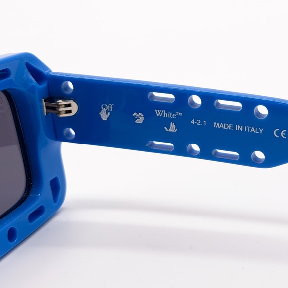 NEW OFF-WHITE ATLANTIC 507 BLUE SUNGLASSES SQUARE OERI025 4507 - Picture 10 of 11
